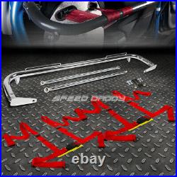 Chrome 49stainless Steel Chassis Harness Bar+red 4-pt Strap Buckle Seat Belt