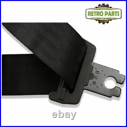 Classic Car Inertia Seat Belt Rear 4 Fixing Points 32cm Buckle Black R264P