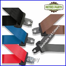 Classic Car Static Seat Belt Front 3 Fixing Points 30cm Buckle Black R330P