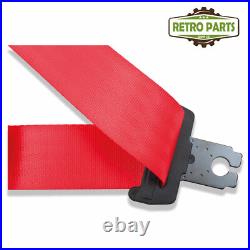 Classic Car Static Seat Belt Front 3 Fixing Points 30cm Buckle Red R330P