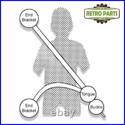 Classic Car Static Seat Belt Front Rear 3 Fixing Points 47cm Buckle Grey R2P