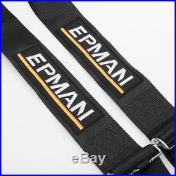 EPMAN Racing Seat Belt Buckle 3 4 Point Bolt Nylon Strap Safety Harness E-mark