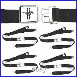 Ford Mustang GT Black Lap Seat Belt Buckle fits Coupe Fastback Set of Four 428