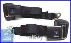 GM Front Seat Belt Set With Retractors Black Texture Buckle Blue Emb. 101FBLU