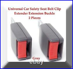 Grey 2 Pieces Universal Car Safety Seat Belt Clip Extender Extension Buckle