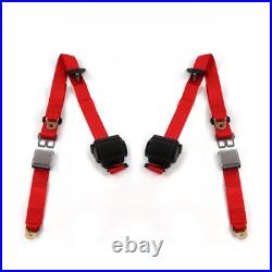 JP Wrangler/TJ 1997 2006 Airplane 3pt Red Retract Bucket Seat Belt Kit-2 Be