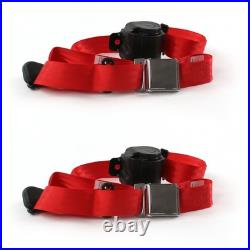 JP Wrangler/TJ 1997 2006 Airplane 3pt Red Retract Bucket Seat Belt Kit-2 Be