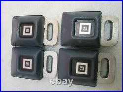 LOT OF 4 GM Logo Metal Seat Belt Buckle Push Button With Latch BLUE