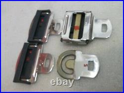 LOT OF 4 GM Logo Metal Seat Belt Buckle Push Button With Latch BLUE