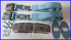 Light Blue Non Retractable Lap Seat Belt Deluxe Kit For 2 Person/Position, 74