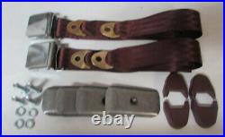 Maroon Non Retractable Lap Seat Belt Deluxe Kit For 2 Person/Position, 60
