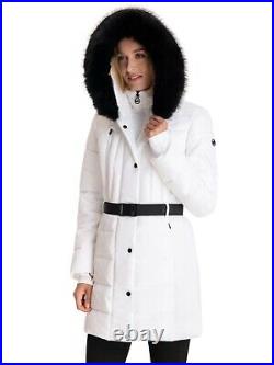 Michael Kors Seat Belt Buckle White Puffer Coat Womens Medium NWT