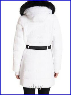Michael Kors Seat Belt Buckle White Puffer Coat Womens Medium NWT