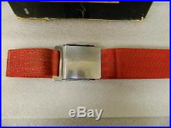 NOS 1962 Corvette CS5000 Seat Belt buckle with 6 Row Red webbing and tongue GM