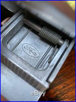 NOS Ford ALUMINUM Seat Belt Buckle Pair VINTAGE FoMoCo Script 1956-1960 Rare