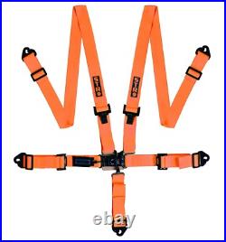 Nascar Race Harness 5Point 2 NINJA SFI Rated Racing Seat Belt Buckle ORANE FLUO