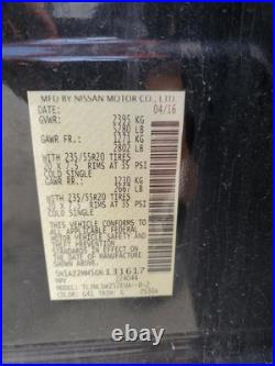 Nissan Murano 2016 Front Driver Seat Belt & Retractor Used, No Buckle