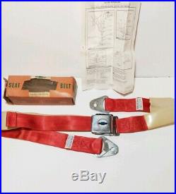 Nos 1962 Chevrolet Bowtie Buckle Ic-5000 Irving Air Chute Red Seat Belt 51-198-1