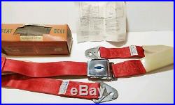 Nos 1962 Chevrolet Bowtie Buckle Ic-5000 Irving Air Chute Red Seat Belt 51-198-1