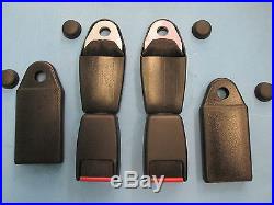 PORSCHE 911 89 TO 94 REAR SEAT BELT BUCKLE AND TRIM CAP SET 4 PIECES AND NEW