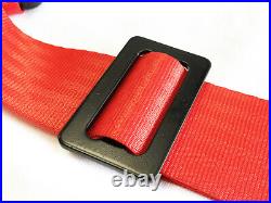 Pair Racing Bucket Car Seat Belt Harnesses 4 Point RED Centre Buckle 2 Straps
