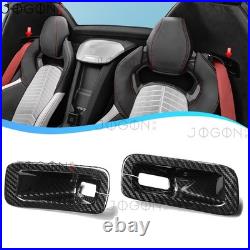 Pair Real Carbon Fiber Seat Belt Buckle Base Cover For Corvette C8 Z06 Z51 2020+
