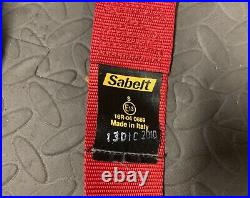 Pair Sabelt 4 Point Harnesses Red Seat Belt Buckle