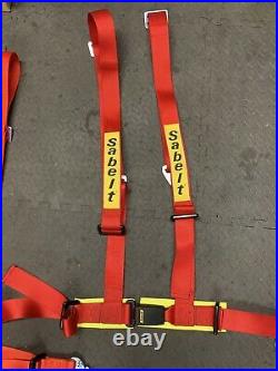 Pair Sabelt 4 Point Harnesses Seat Belt Buckle