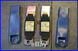 Pair of Original 1970-71 Corvette Deluxe Seat Belt Buckle Clips Dark Blue