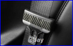 Real Carbon Fiber Interior Seat Belt Buckle Cover Trim For Tesla Model 3 17-2021