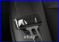 Real Carbon Fiber Interior Seat Belt Buckle Cover Trim For Tesla Model 3 17-2021