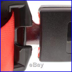 Red 3 Point Car Front Seat Belt Buckle Kit Automatic Retractable Safety Straps