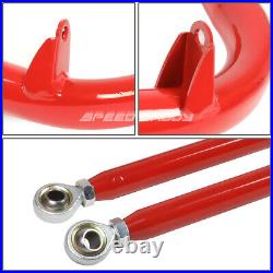 Red 49stainless Steel Chassis Harness Bar+black 4-pt Strap Buckle Seat Belt