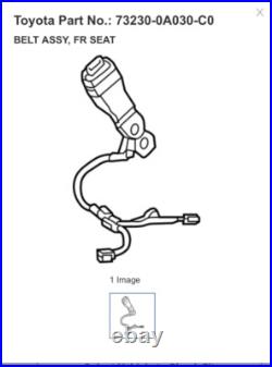 Toyota OEM Front Right Seat Belt Buckle 73230-0A030-C0 for 2022-2023 Corolla Cro