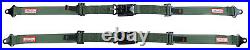 Two Point Seat Belt Latch & Link Buckle All Black Hardware Military Green