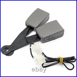 Universal Grey Car Front Seat Belt Buckle Socket Plug Connector & Warning Cable