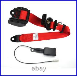 Universal Red 3Point Retractable Car Safety Seat Belt Buckle Kit withAlarm Cable2