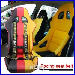 Universal Vehicle Racing 4 Point Auto Car Safety Seat Belt Buckle Harness RASTP