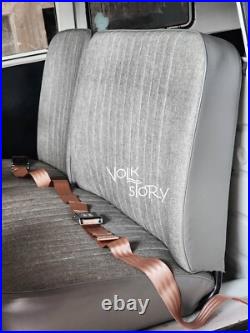 VW Volkswagen Wolfsburg 2 point Seat Belt chrome Buckle Bug Ghia Pair BROWN