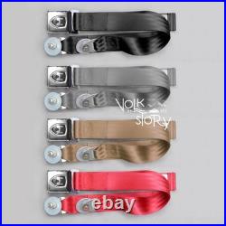 VW Volkswagen Wolfsburg 2 point Seat Belt chrome Buckle Bug Ghia Pair BROWN