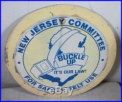 Vintage NJ Committee Buckle Up It's Our Law New Jersey Seat Belt Sign Round