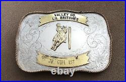 Vtg Valley Co Rodeo Star Idaho LIL Britches Girls First Place Trophy Belt Buckle